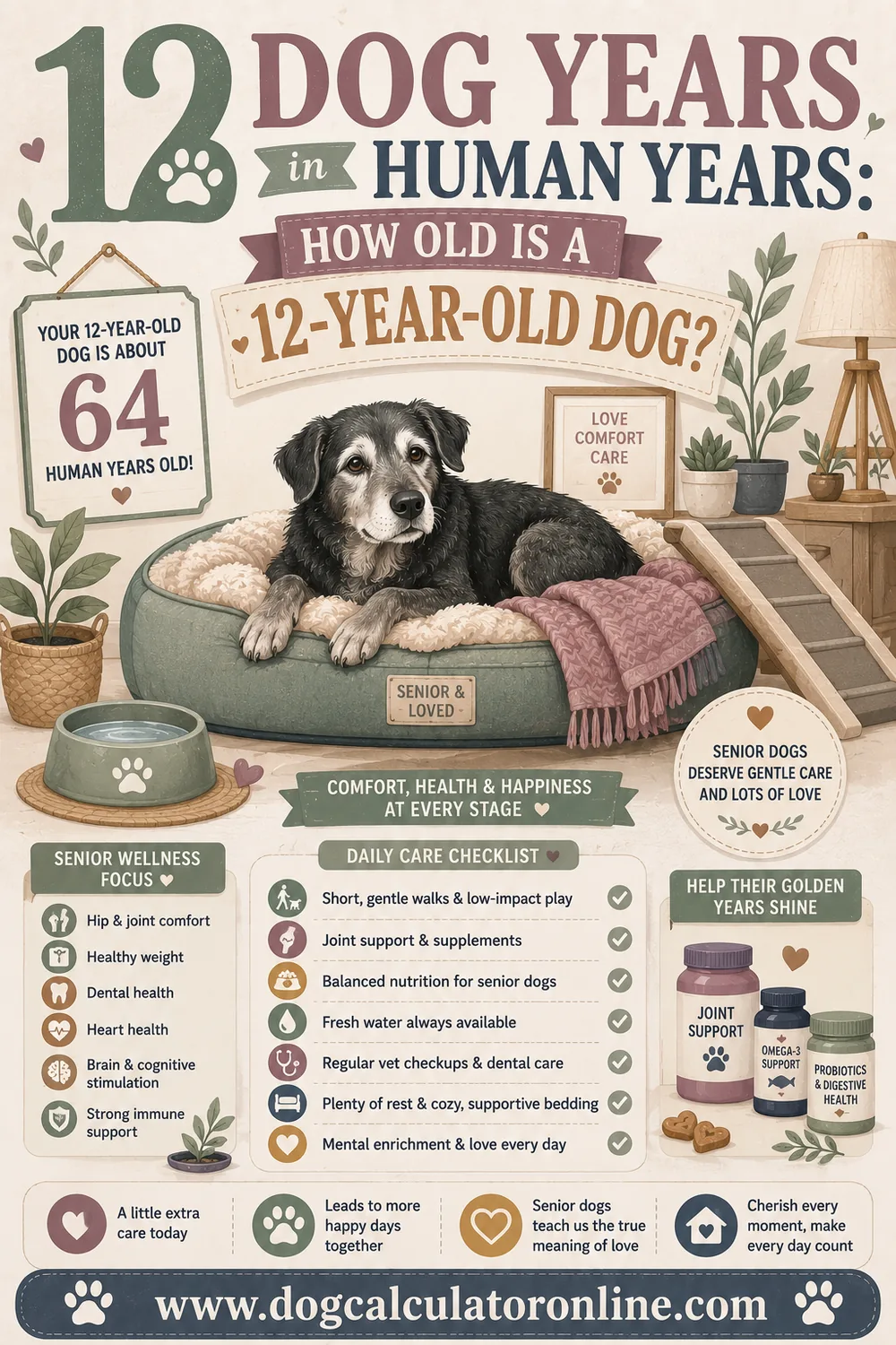 12 Dog Years in Human Years: How Old Is a 12-Year-Old Dog?