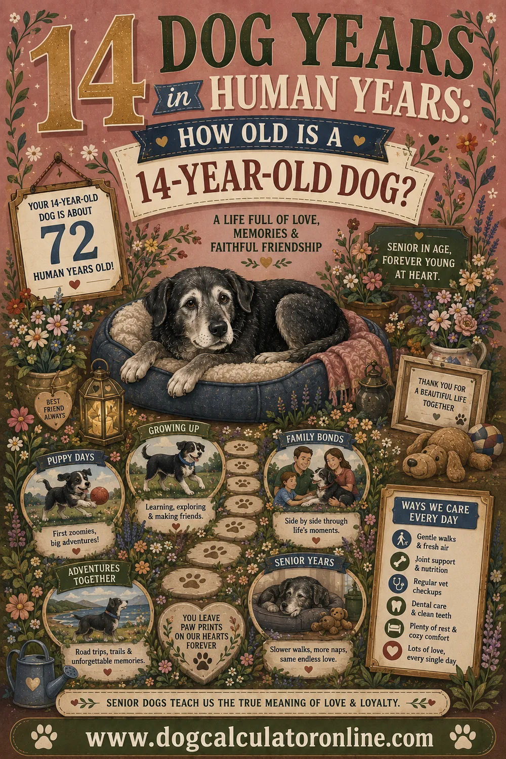 14 Dog Years in Human Years: How Old Is a 14-Year-Old Dog?