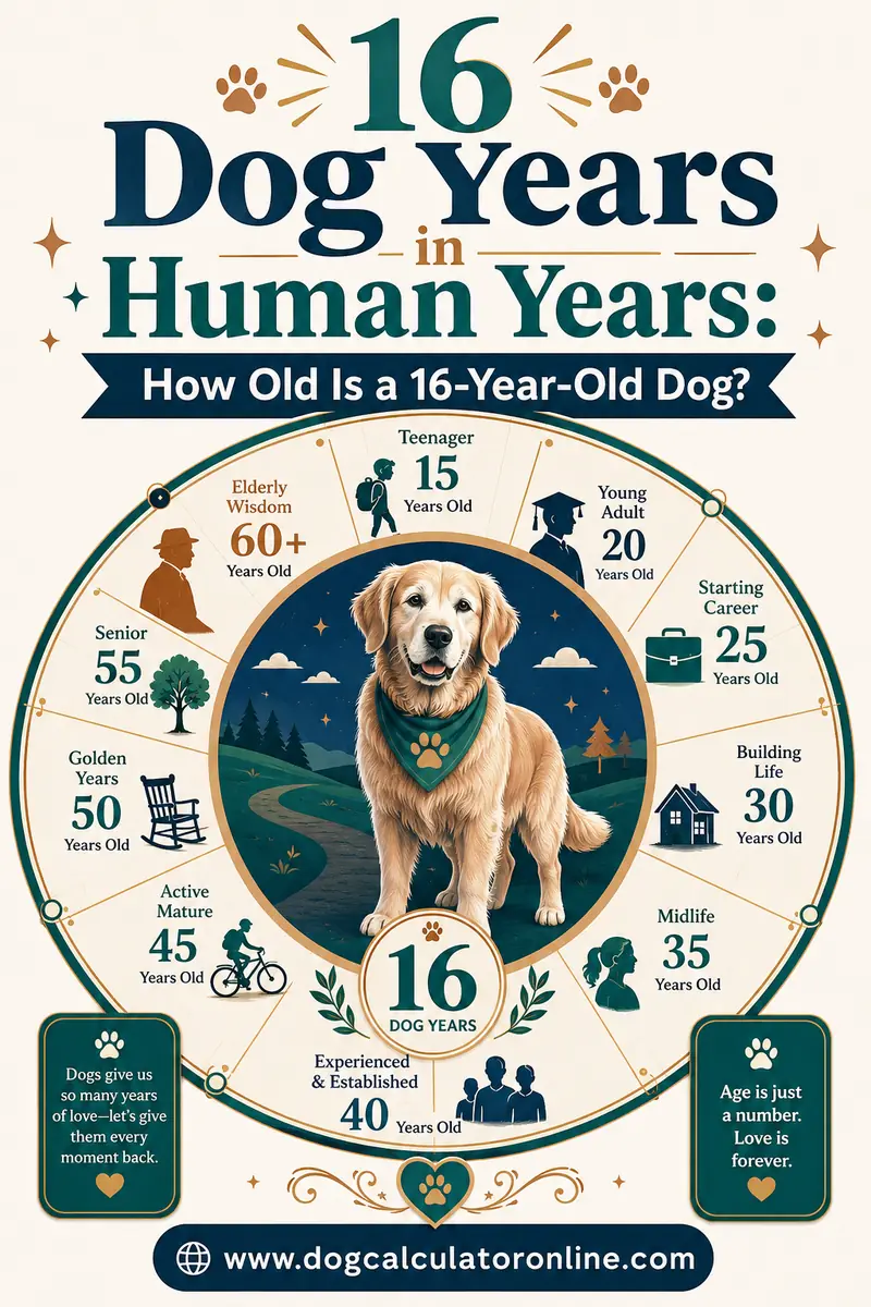16 Dog Years in Human Years: 80–122 by Breed Size