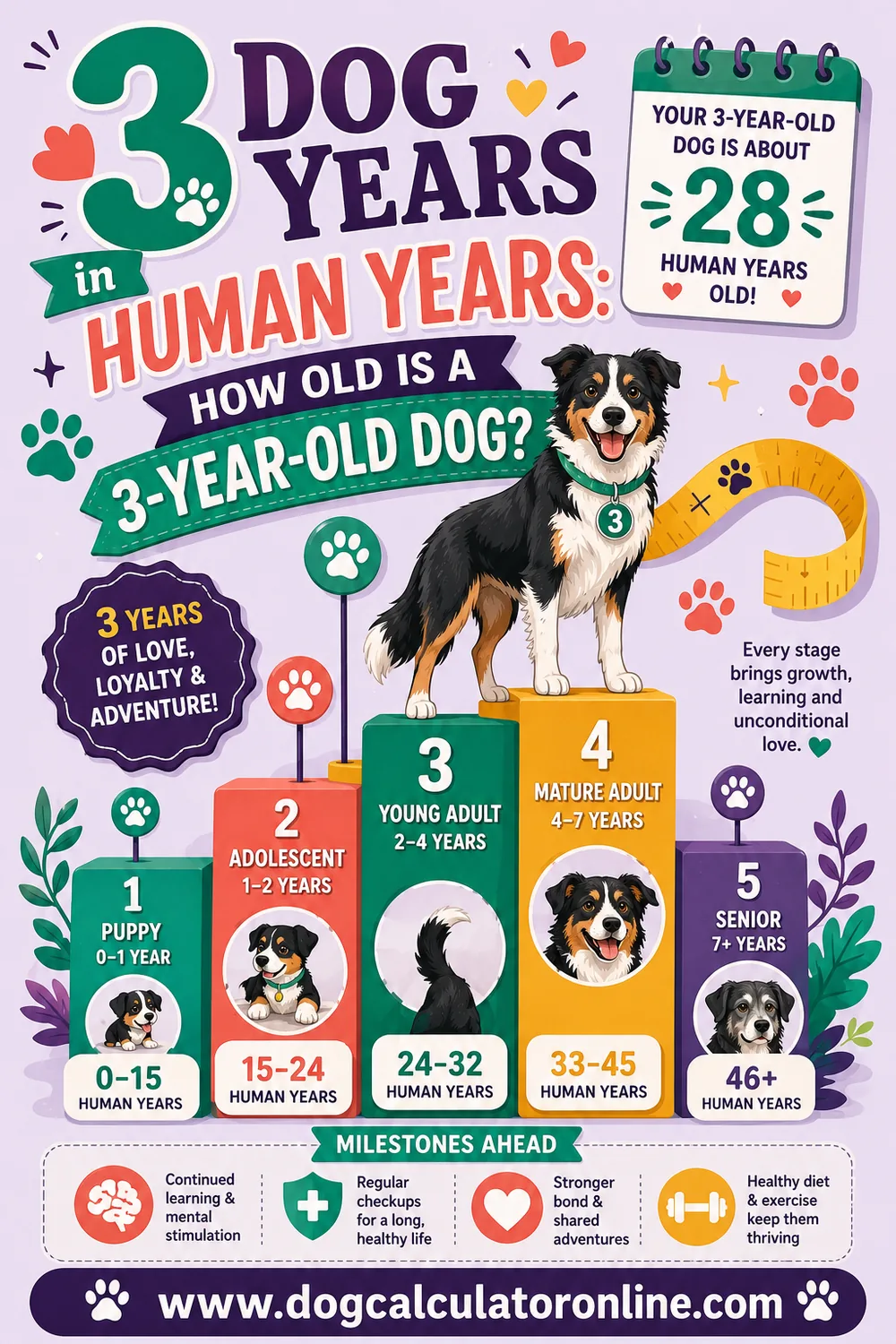 3 Dog Years in Human Years: How Old Is a 3-Year-Old Dog?