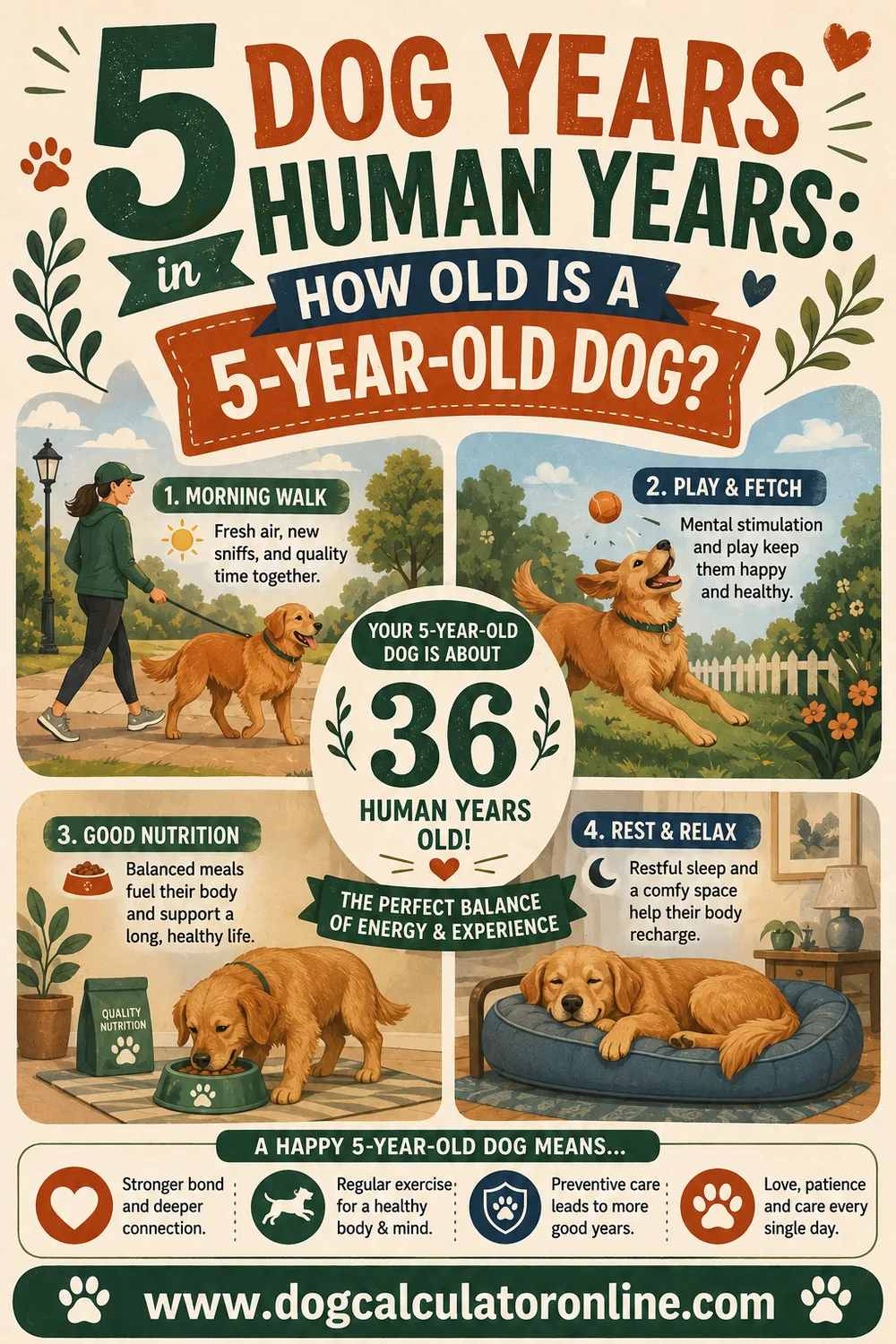 5 Dog Years in Human Years: How Old Is a 5-Year-Old Dog?
