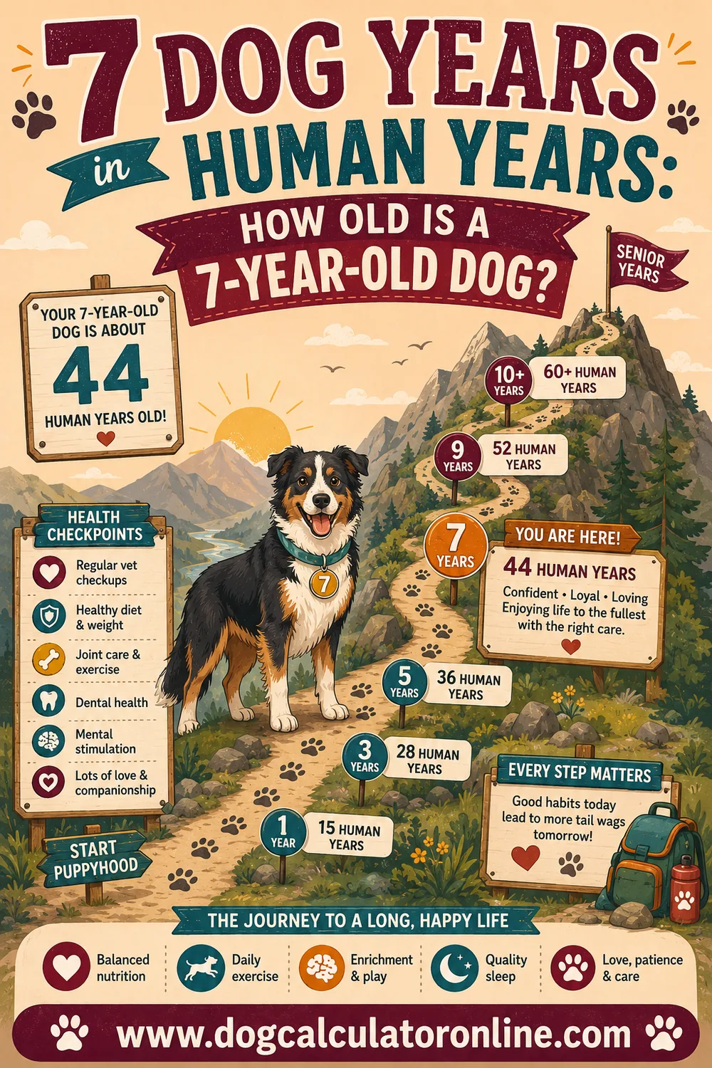 7 Dog Years in Human Years: How Old Is a 7-Year-Old Dog?