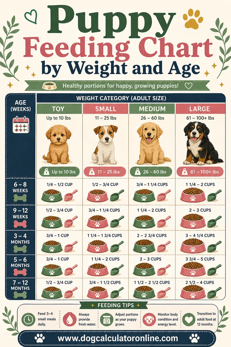 Puppy Feeding Chart by Weight and Age